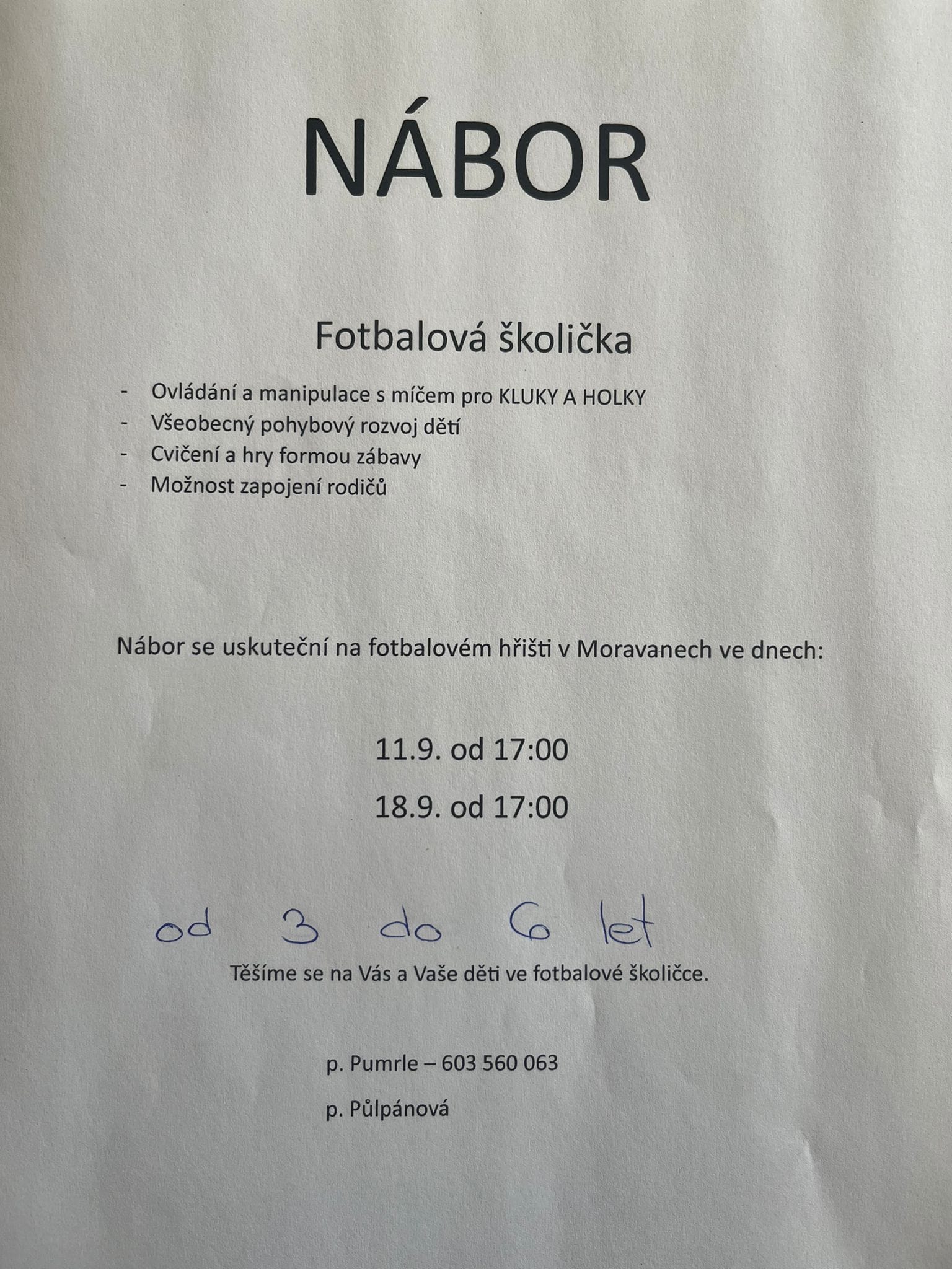 fotbalová školička