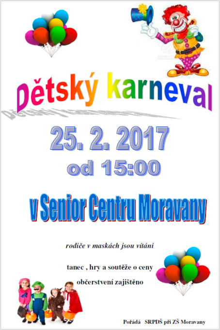 detsky karneval senior centru moravany 20170225